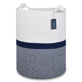 COMSE Extra Large Blanket Basket with soft cotton rope texture for easy organization.