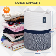 COMSE Nursery Hamper in white and navy complements modern nursery decor.