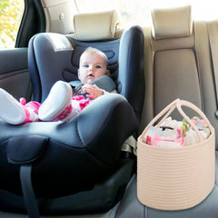 COMSE portable diaper caddy with sturdy handles for nursery to car trips.