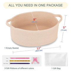 COMSE woven basket with ribbons showing ready-to-gift packaging.