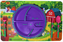 Constructive Eating Garden Fairy placemat helps guide tidy dining and imaginative eating.