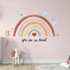 Containlol Rainbow wall decal clouds add whimsy to kids' room decor.
