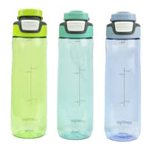 Contigo AutoSeal 24oz Aqua bottle with spout shield for clean drinking.