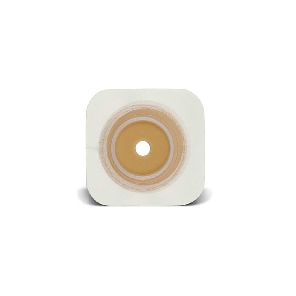 ConvaTec Durahesive skin barrier 4x4 with white 45mm flange provides a durable, flexible seal.
