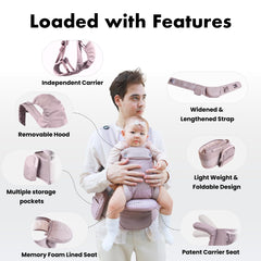 CooCooBaby removable-hood feature providing shade and ventilation.