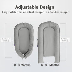 CooCooBaby lounger closeup cotton highlights soft, breathable fabric