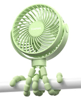 Coohea stroller fan clip-on with 4000mAh battery for extended outdoor use.