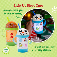 Cool Things Corp light up sippy cups Gingerbread Man design for holidays
