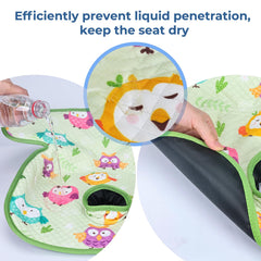COOLBEBE car seat protector with non-slip edge design for security.