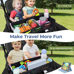 COOLBEBE dual-sided tray features marker storage for quick access to art supplies.