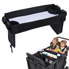 COOLBEBE stroller snack tray fits Wonderfold W4 securely, reducing spills.