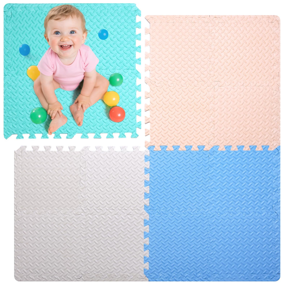 Coolcandy baby foam play mat tiles interlock to form a soft crawling surface.