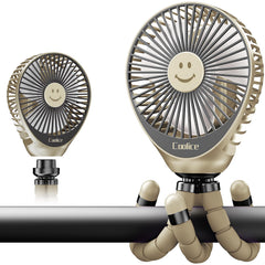 Coolice stroller fan clip-on with adjustable airflow for on-the-go cooling.