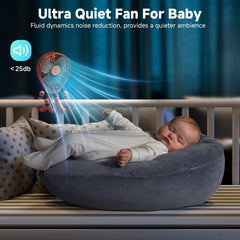Coolice stroller fan with three speeds for gentle to strong airflow.