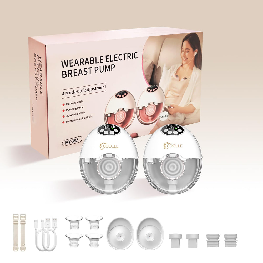 Coolle electric breast pump hands-free bra-fit for discreet pumping.