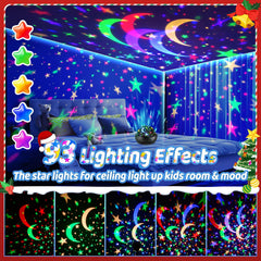COOLNIGHT ceiling stars 360° rotation creates immersive night sky for sleep.