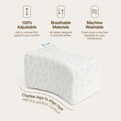 Coop Home Goods leg pillow featuring adjustable foam inserts for a personalized fit