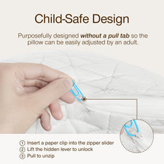 Coop Home Goods toddler pillow memory foam-fill close-up showing support