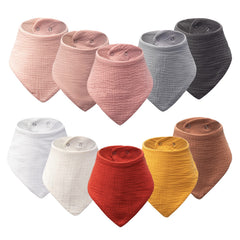 COOROBIN 10-pack drool bibs for babies with ultra-soft absorbent cotton