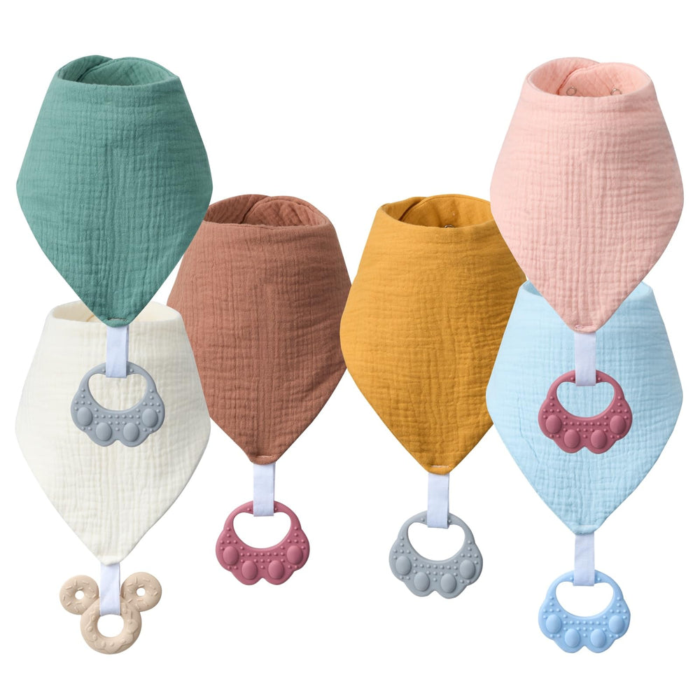 COOROBIN baby bandana bib front view with soft cotton fabric and drool protection
