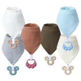 COOROBIN baby bandana drool bib with removable teether for easy cleaning and hygiene