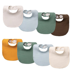COOROBIN muslin baby bibs 8-pack front view shows soft cotton and absorbent design for daily protection