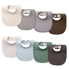 COOROBIN muslin baby bibs front view shows soft cotton and quick-dry design