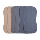 COOROBIN muslin burp cloths laid flat showing six-layer absorbency for heavy spit-ups.