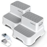 COOSEYA 2 Step Stool for Kids with no-slip base for safe bathroom reach.