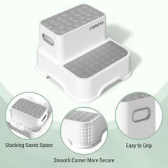 COOSEYA double-layer stool helps kids reach sinks and toilets with ease.