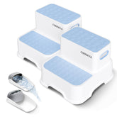 COOSEYA two-step stool blue with non-slip base supports safe climbing