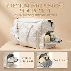 coowarmbutb diaper tote bag with shoe compartment keeps footwear separate from baby essentials.