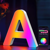 Coplsdors MRGB-A light-up letters illuminate walls with vibrant RGB colors for stylish wall decor.