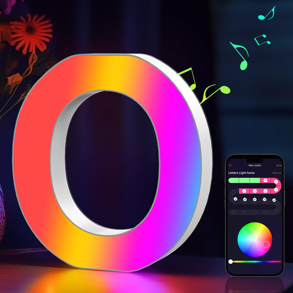 Coplsdors light-up letters in music-sync mode illuminate parties with synchronized color flashes