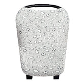 Copper Pearl 5-in-1 car seat cover used as nursing shield for privacy