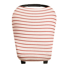 Copper Pearl baby car seat cover in navy blue stripe provides all-season protection.