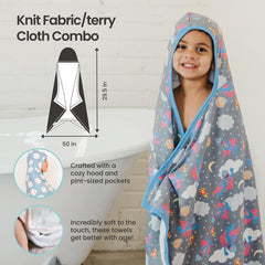 Copper Pearl baby towel knit exterior for gentle, soft-touch feel