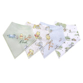 Copper Pearl bandana bib with knit front and fleece back keeps baby dry during drool.