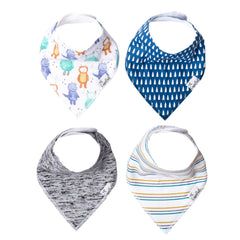 Copper Pearl bandana bib front view showing ultra-soft cotton for gentle drool protection