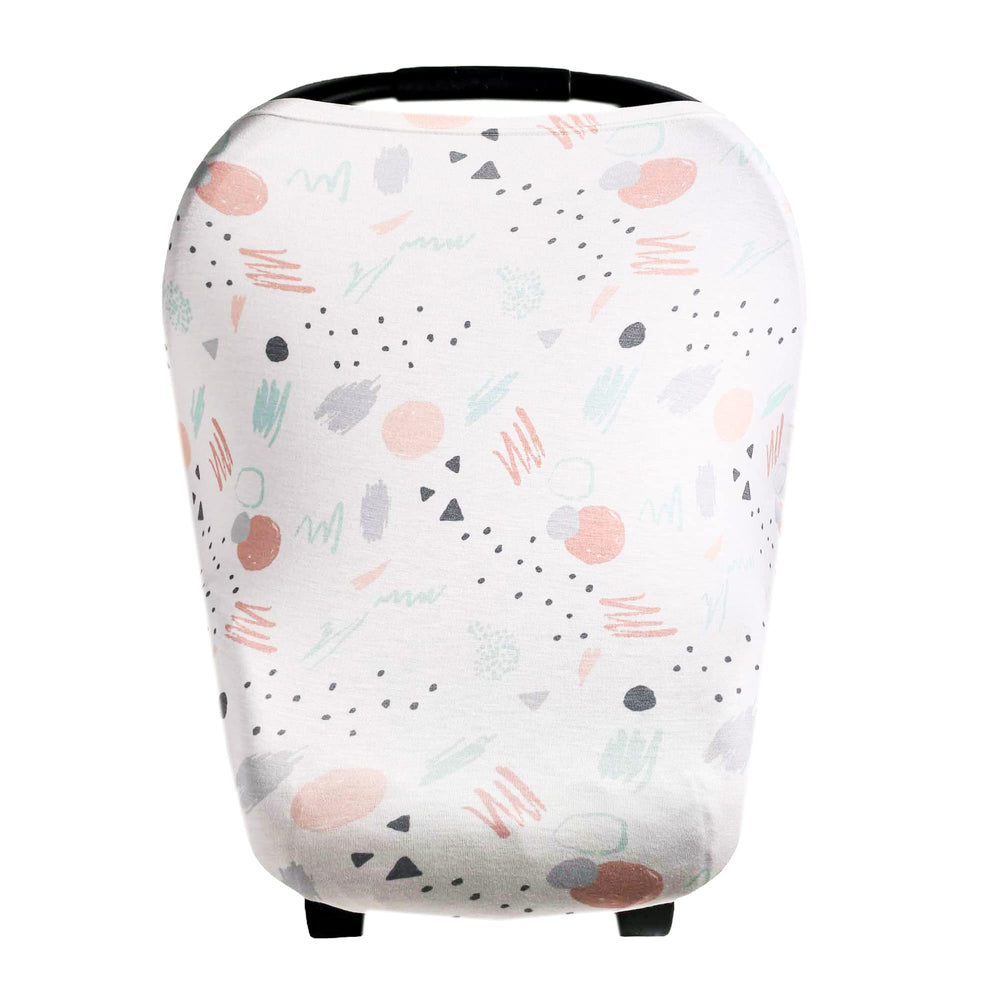 Copper Pearl Bayside cover on a car seat provides flexible protection and easy baby access.