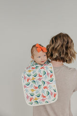 Copper Pearl burp cloth ultra-soft cotton texture for gentle cheek contact.