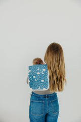 Soft cotton front of Copper Pearl burp cloths providing cozy touch