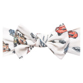 Copper Pearl Disney Cars knit headband featuring Cars print for newborn comfort and style.