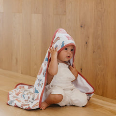 Copper Pearl hooded towel features premium knit cotton and plush interior