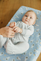 Copper Pearl gift-ready packaging changing pad cover ideal for baby showers.
