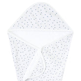 Copper Pearl hooded towel with knit exterior for soft bath time.