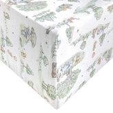 Copper Pearl Hundred Acre Wood knit crib sheet shows soft, breathable fabric for a comfy nursery