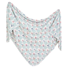Copper Pearl swaddle blanket Mickey Mouse and Friends close-up, soft fabric for cozy swaddling.