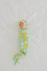 Copper Pearl Lemon swaddle blanket stylish design matches other essentials