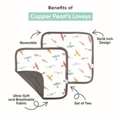 Copper Pearl lovey portable 16x16 — on-the-go calm for baby